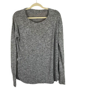 Athleta Womens Knit Top Small Gray Long Sleeve Stretch‎ Thumbhole Pullover Shirt